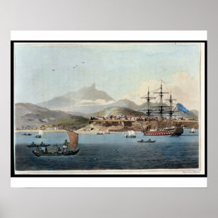 Porto Praya in der Insel von St. Jago, überziehen Poster