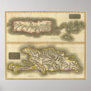 Porto Rico, Jungfrau-Inseln, Hispaniola Poster