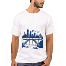 Porto Skyline Herren T-Shirt – Portugal Stadtansic