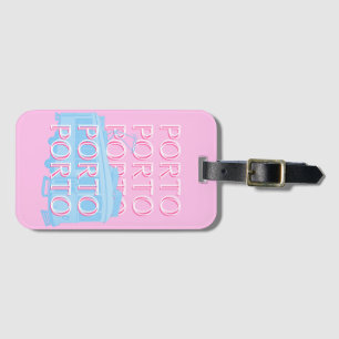 Porto Travel Art, Portugal Art, Pink, Preppy Art Gepäckanhänger