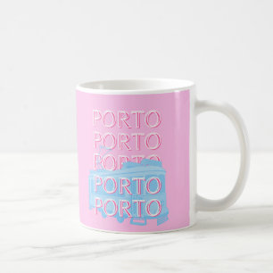 Porto Travel Art, Portugal Art, Pink, Preppy Art Kaffeetasse