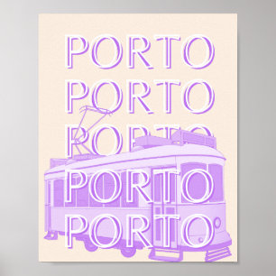 Porto Travel Art, Portugal, Pastel, Minimalistisch Poster