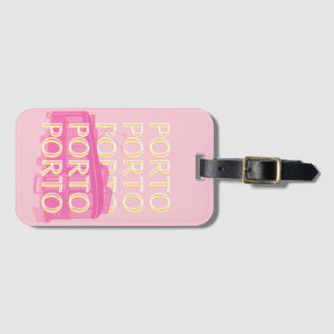 Porto Travel Art, Portugal, Pink, Preppy Gepäckanhänger
