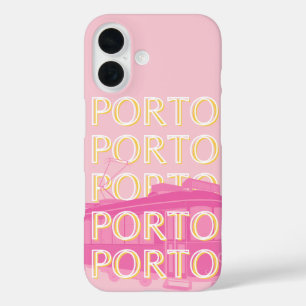 Porto Travel Art, Portugal, Pink, Preppy iPhone 16 Hülle