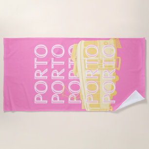 Porto Travel Art, Portugal, Pink Strandtuch