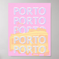 Porto Travel Art, Portugal Reisen Kunst, Preppy Pi