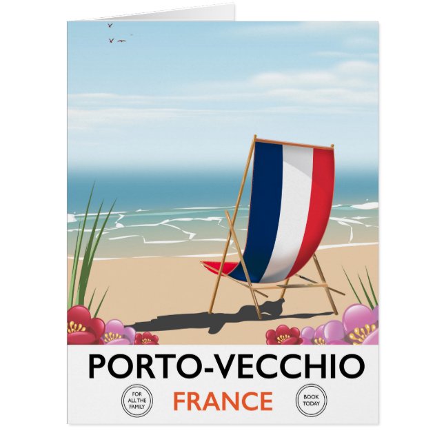 Porto-Vecchio, France affiche de voyage de plage (Devant)