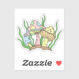 Portobello Mushroom Niedlich Pastell Aufkleber