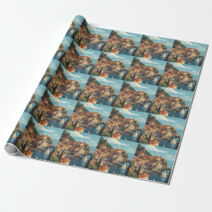 Portofino Genova Italien im Vintage-Stil Geschenkpapier