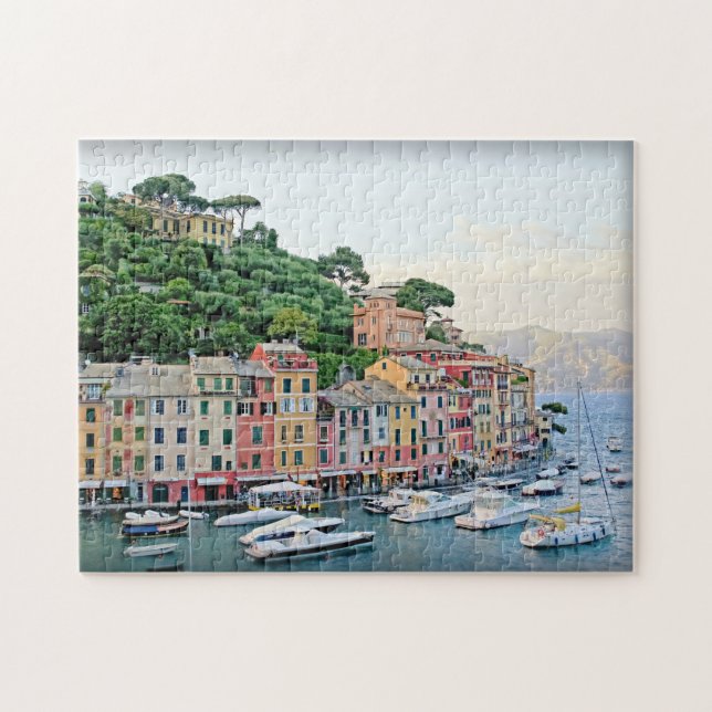 Portofino Hafen - Sommer in Italien - 11 x 14 Zoll (Horizontal)
