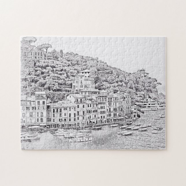 Portofino in Schwarz und Weiß - 11x14 - 252 pc (Horizontal)