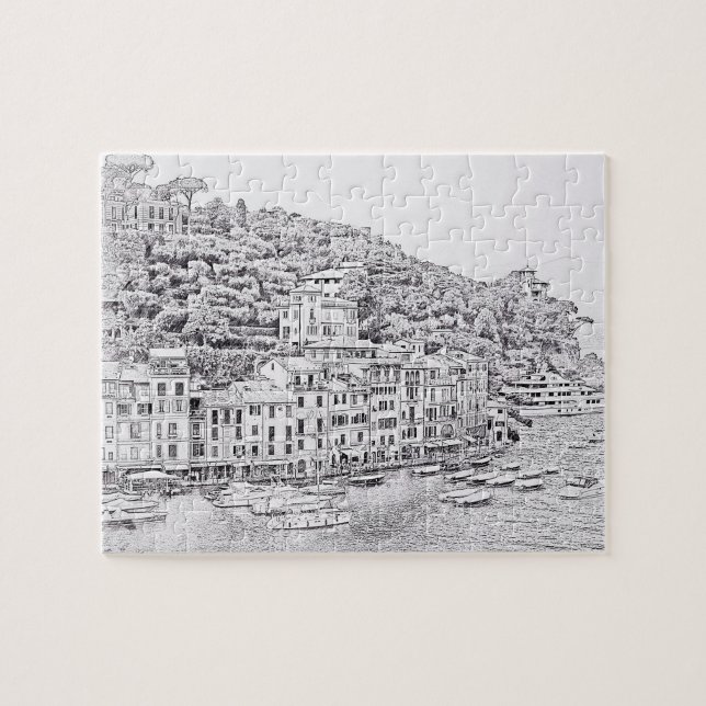 Portofino in Schwarz und Weiß - 8x10 - 110 pc (Horizontal)