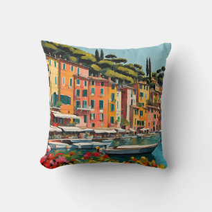 Portofino Italien Mittelmeeres Wasserbild Malerei Kissen