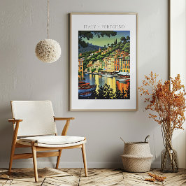 Portofino Landschaftliche Kunst Poster