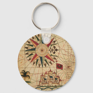 Portolan Chart   Map of Cairo, Egypt Schlüsselanhänger