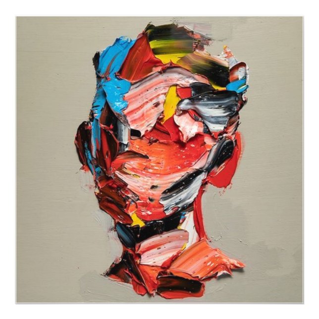 Portrait, Abstraktion, Aquarell, Art Poster-Zeiche Fotodruck (Vorne)