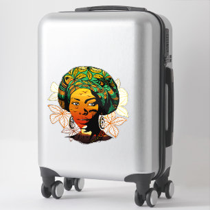 Portrait afrikanischer Frauen mit Sonnenuntergang Aufkleber