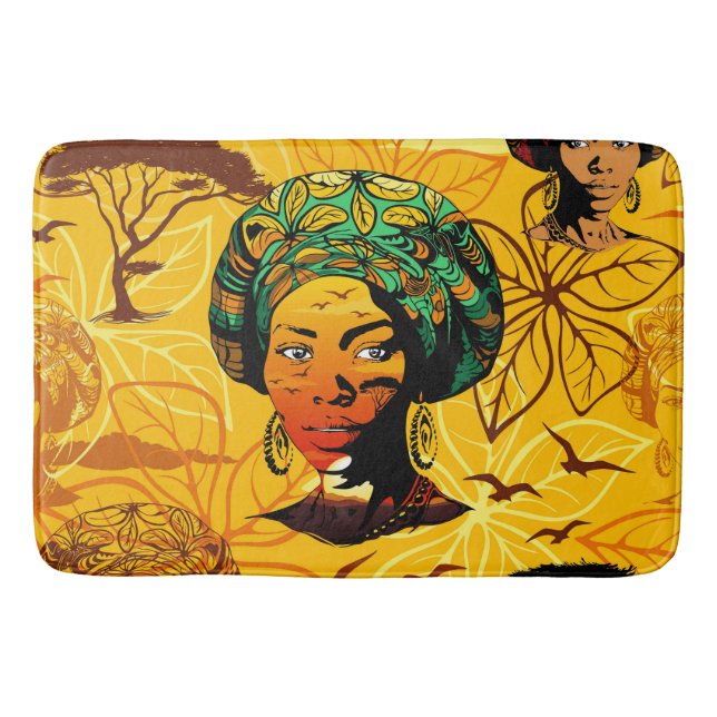 Portrait afrikanischer Frauen mit Sonnenuntergang Badematte (Vorderseite)