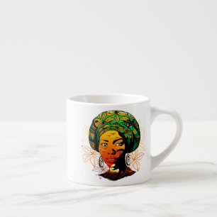 Portrait afrikanischer Frauen mit Sonnenuntergang Espressotasse