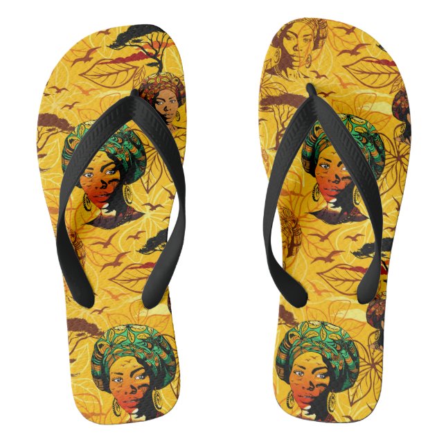 Portrait afrikanischer Frauen mit Sonnenuntergang Flip Flops (Fußbett)
