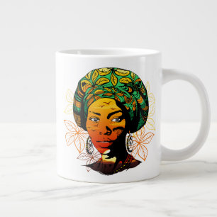 Portrait afrikanischer Frauen mit Sonnenuntergang Jumbo-Tasse