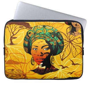 Portrait afrikanischer Frauen mit Sonnenuntergang Laptopschutzhülle