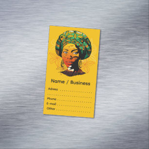 Portrait afrikanischer Frauen mit Sonnenuntergang Magnetische Visitenkarte