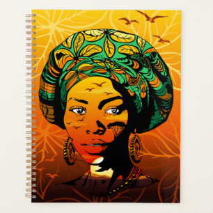 Portrait afrikanischer Frauen mit Sonnenuntergang Planer