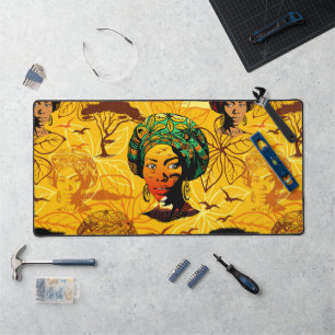 Portrait afrikanischer Frauen mit Sonnenuntergang Schreibtischunterlage