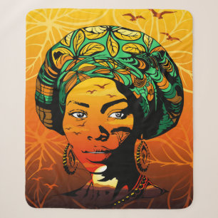 Portrait afrikanischer Frauen mit Sonnenuntergang Sherpadecke