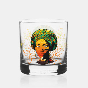 Portrait afrikanischer Frauen mit Sonnenuntergang Whiskyglas