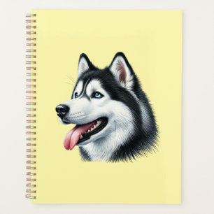 Portrait aquarelle de Husky sibérien
