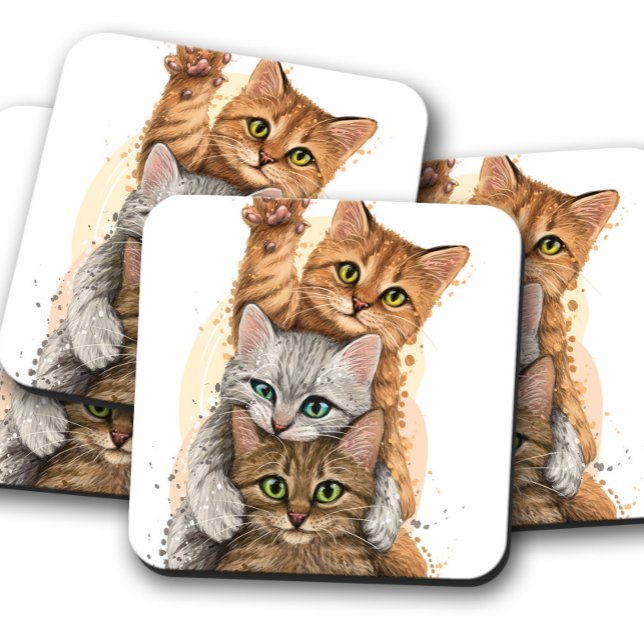 Portrait Baby Kittens | Dessous de verre adorables (Créateur téléchargé)