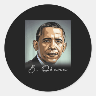 Portrait Barack Obama Präsident Patriotic Runder Aufkleber