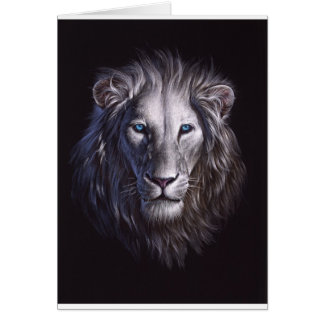 Portrait blanc de visage de lion