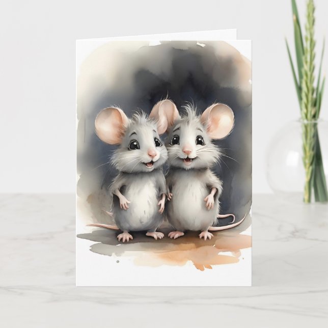 Portrait Blank von Mäusen mit niedlichen Maus - Be Karte (Vorderseite)