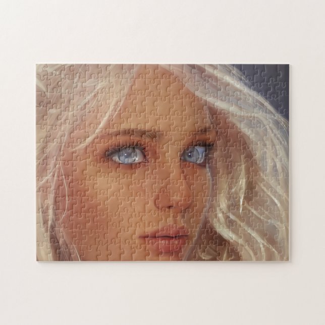 Portrait Blonde Blue Mit Augen Young Woman (Horizontal)