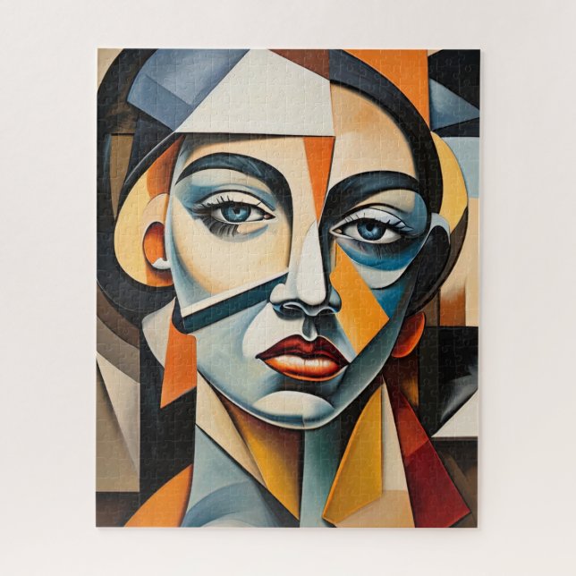 Portrait Bold Picasso, zeitgenössischer Kubismus I (Vertikal)