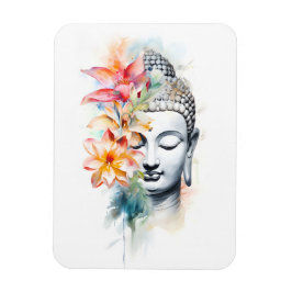 Portrait Buddha Charcoal Wasserfarben Art Poster Magnet