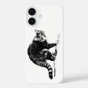 Portrait-Case für die Tabby-Katze mit Monochrome iPhone 16 Hülle