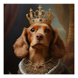 Portrait Cocker Spanisch die Königin Kronenkronenk Poster