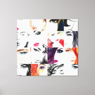 Portrait Collage Illustration Leinwanddruck
