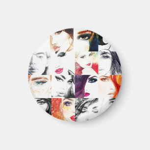 Portrait Collage Illustration Magnet