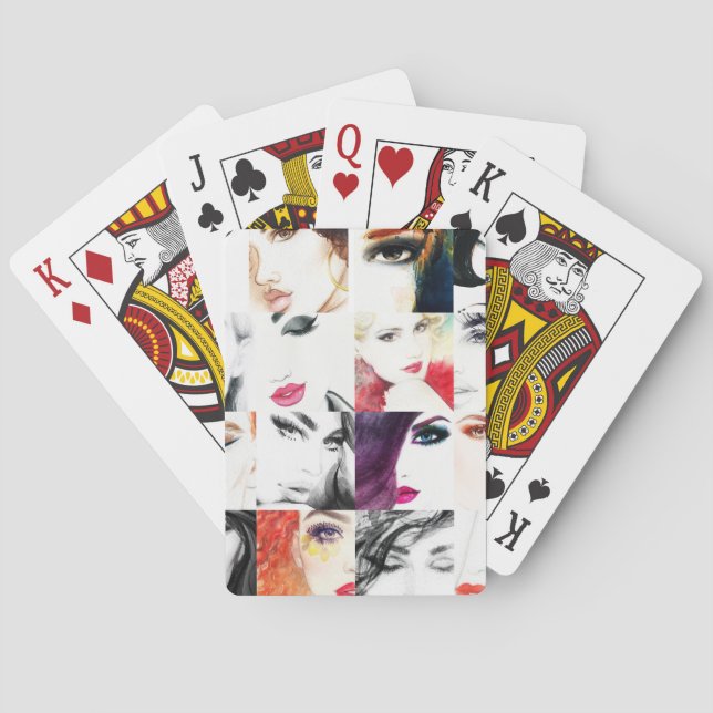 Portrait Collage Illustration Spielkarten (Rückseite)