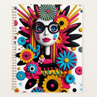 Portrait d'art pop 3D - Femme Abstraite colorée av