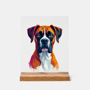 Portrait de Boxer Vintage Éclaboussure de Couleur