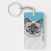 Portrait de chat de Ragdoll observé par bleu