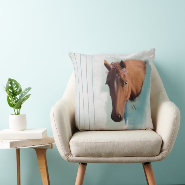 Portrait de cheval - Coussin (Chaise)