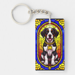 Portrait de chien dans une œuvre d'art en verre co