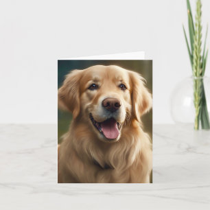 Portrait de Chien Golden Retriever Pose Carte de V